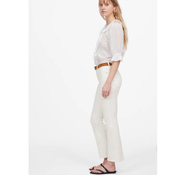 NWT Madewell Tall Kick Out Crop Jeans in Pure White Size 33T - Picture 8 of 15
